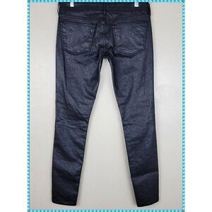 RICH & Skinny Women's Jeans Size 24 Blue Straight Leg Coated Wash